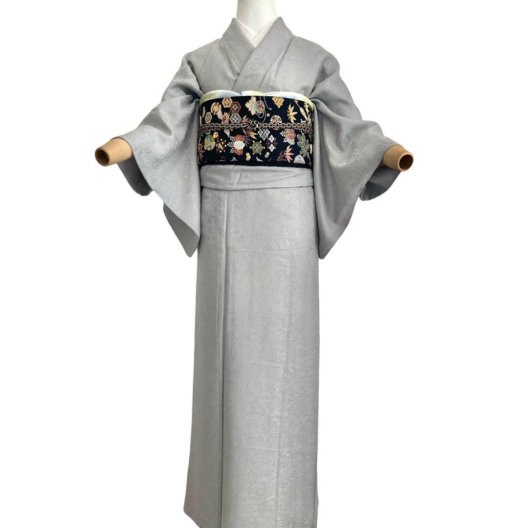 さが美 一つ紋 色無地 着物 グレー ゆったり - メルカリ