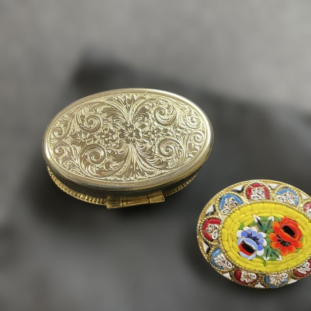 イタリアヴィンテージ マイクロモザイクブローチ Italyマーブル