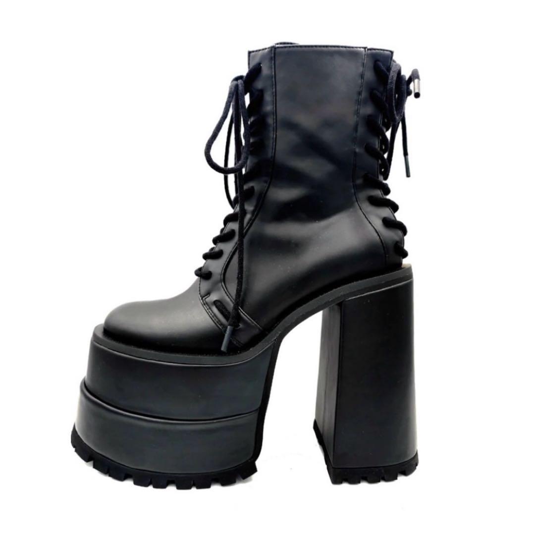 Charla Tedrick【美品】厚底編み上げブーツレースアップブーツゴスロリ