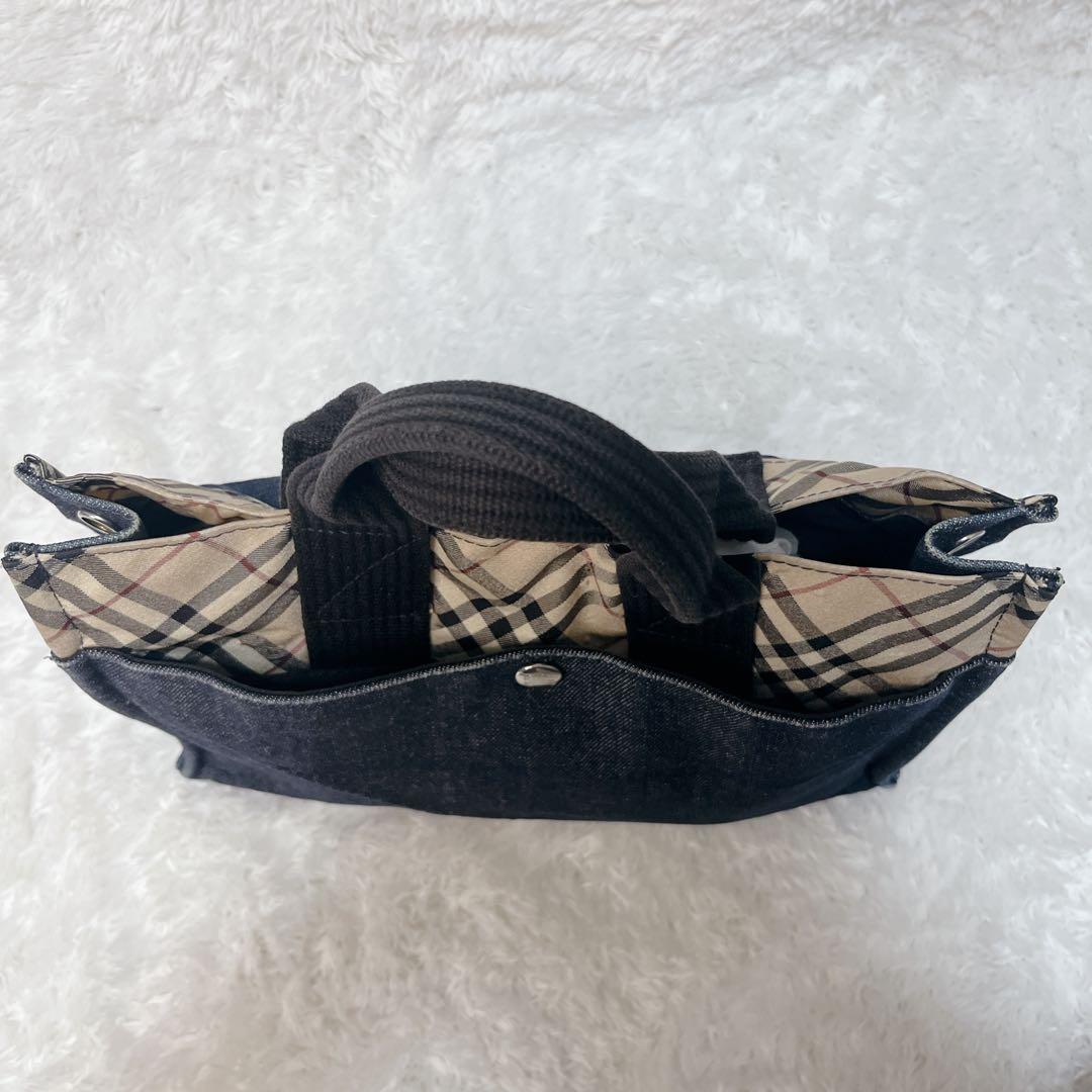美品✨バーバリー ブルーレーベル デニム ノバチェック トートバッグ