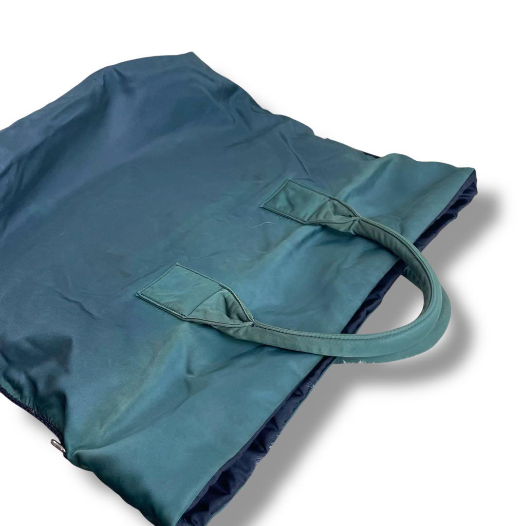 人気】プラダ リバーシブル トートバッグ ナイロン ネイビー グリーン