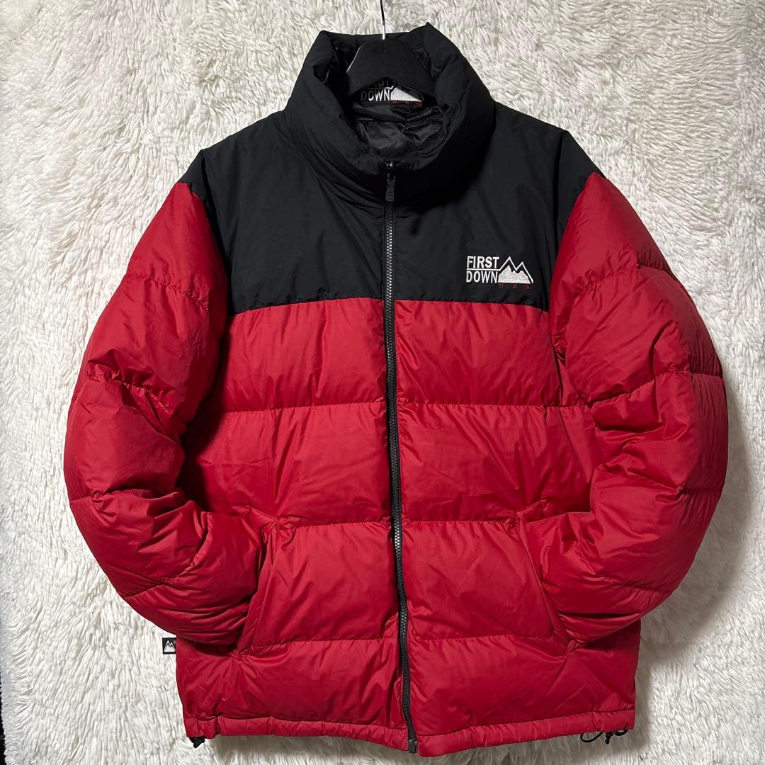 ファーストダウン✨ヌプシ ダウンジャケット リバーシブル 赤/黒 肉厚