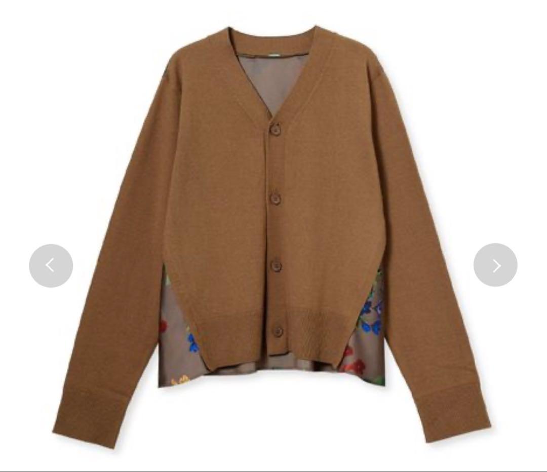 milaowenカシミヤコットンボタニカルドッキングカーディガン Mila Owen（ミラオーウェン） カーディガン カシミヤコットン