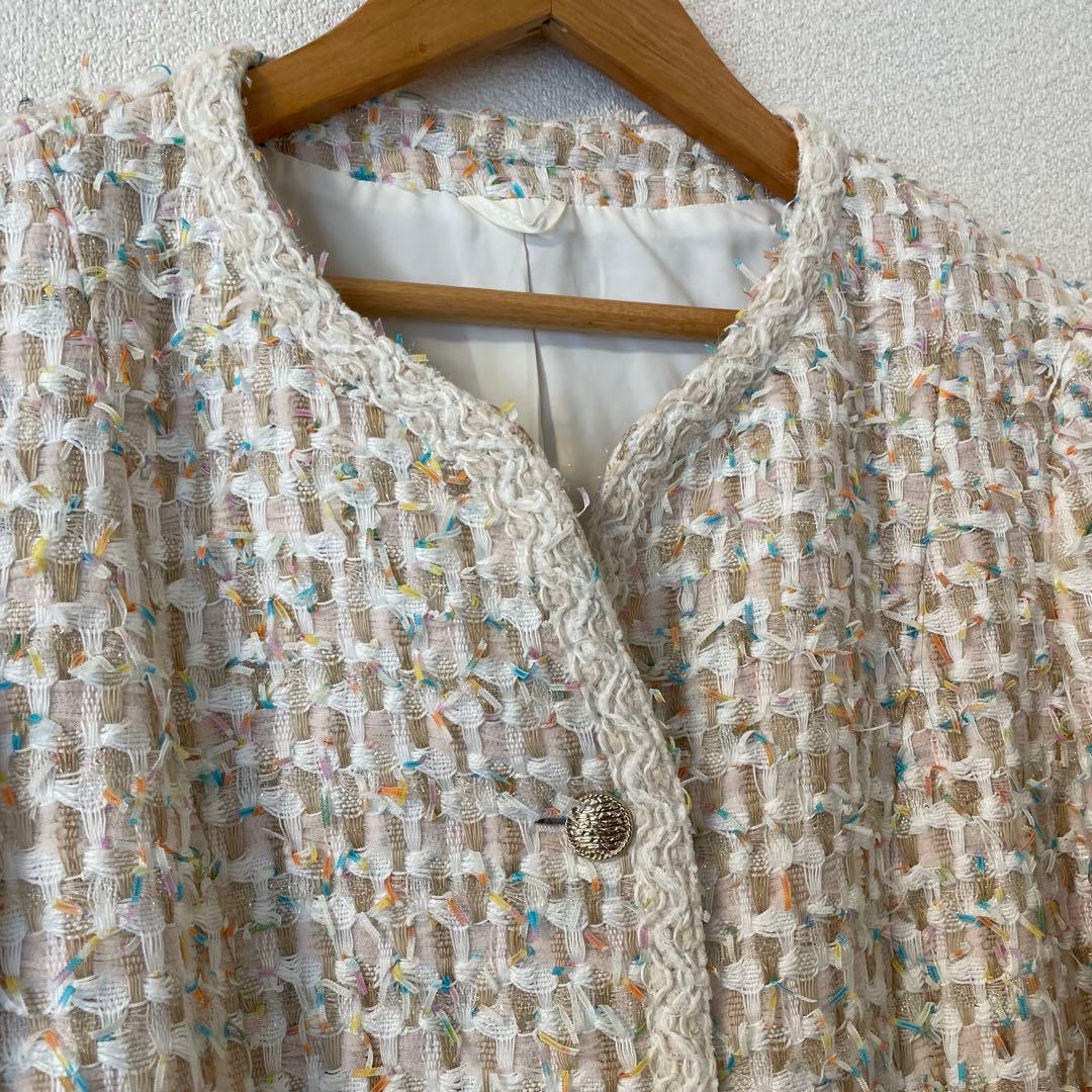 アナイ 38 リントンツイード ノーカラージャケット - メルカリ