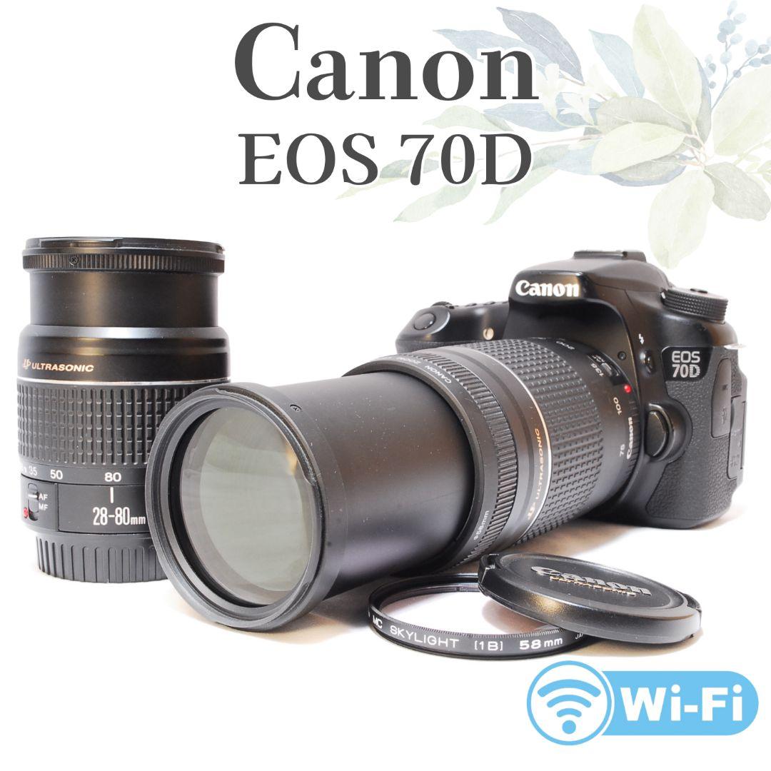 迫力の超望遠✨美品✨Canon EOS 70D✨USM ダブルレンズ 付属品充実 極美品！Canon 70D ダブルズームレンズ♪安心フルセット♪