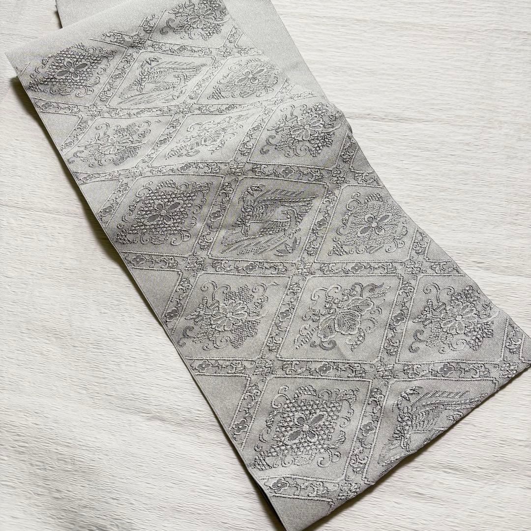 m-56 安田つづれ 謹製 爪織 本綴れ 格天井錦 名古屋帯 正絹 木箱 極上