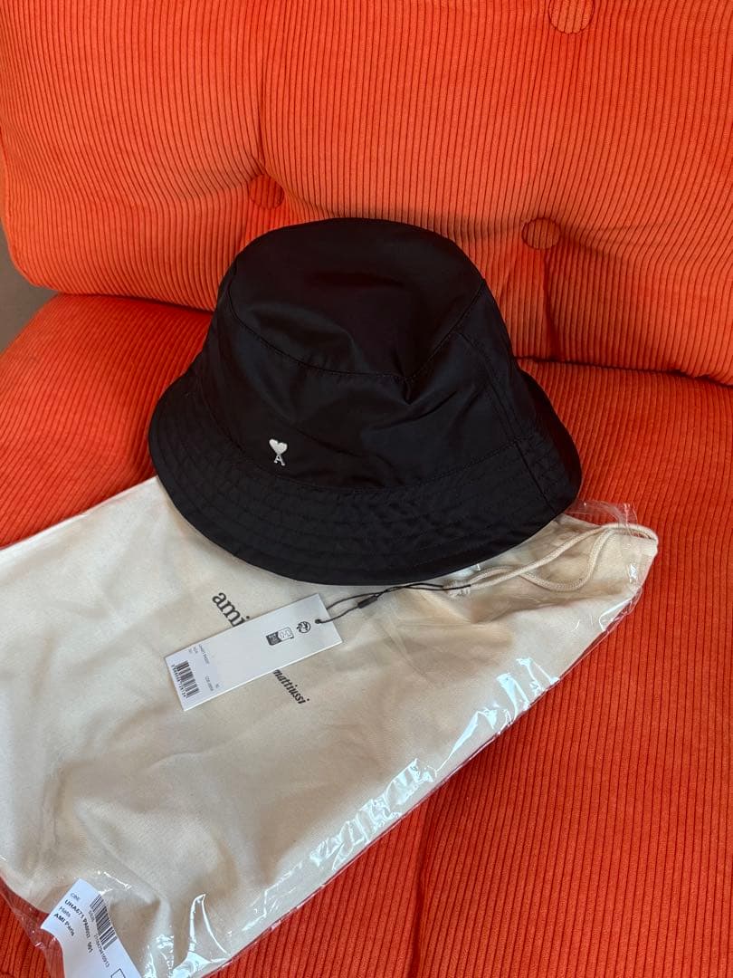 ami paris バケットハット 黒 ナイロン - メルカリ
