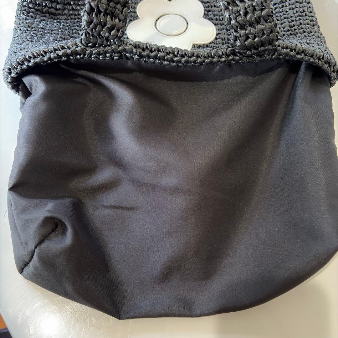 マリークワント クロッシェラフィアライク トート かごバッグ