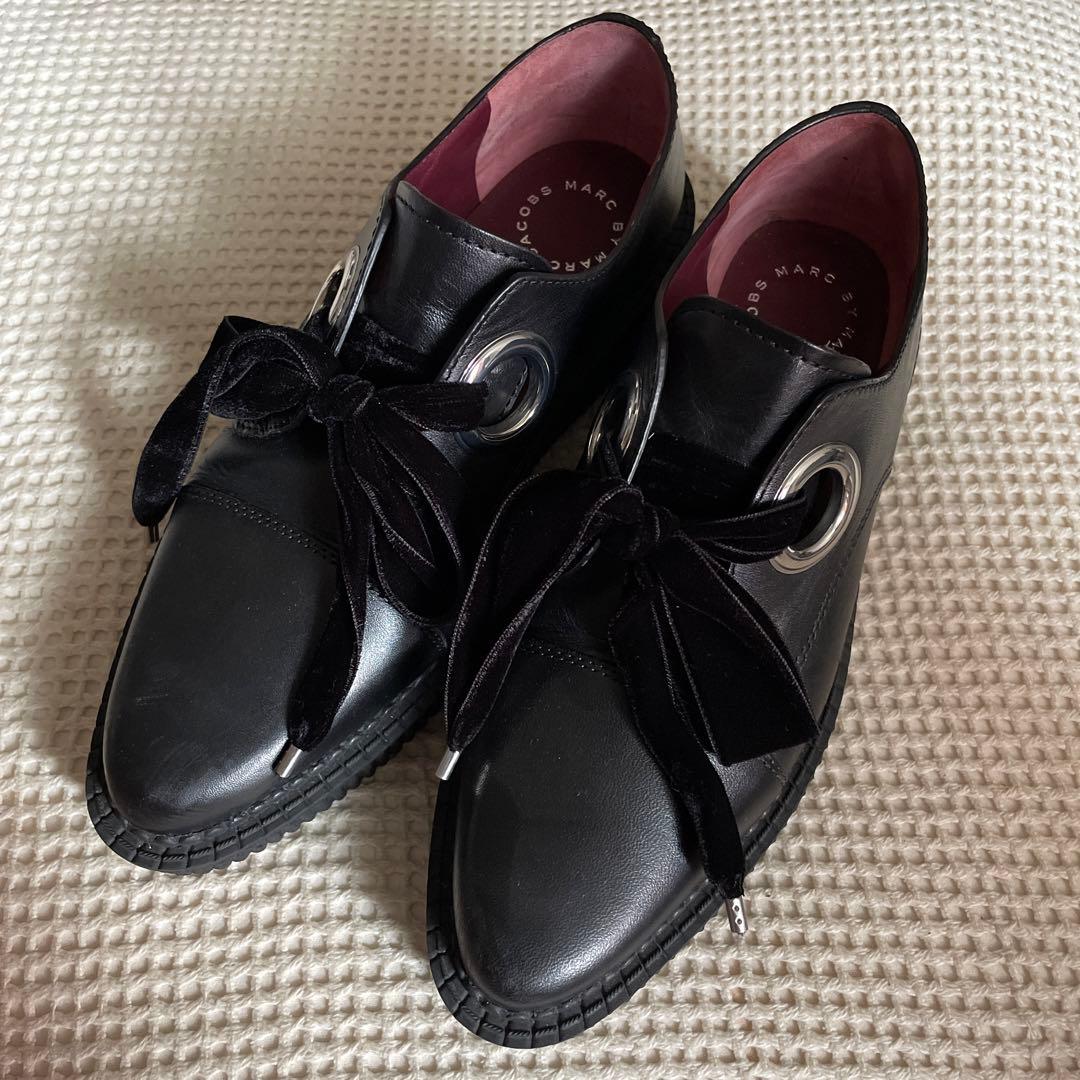 マークバイ　マークジェイコブス　リボン　ローファー 厚底　靴　シューズ　黒　37 Shoes in Closet（シュークロ） ローファー 「新色追加」軽量厚底 2段