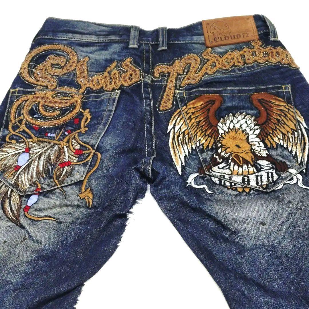 クラウド72 デニム 30 刺繍 イーグル y2k ドリームキャッチャー - メルカリ