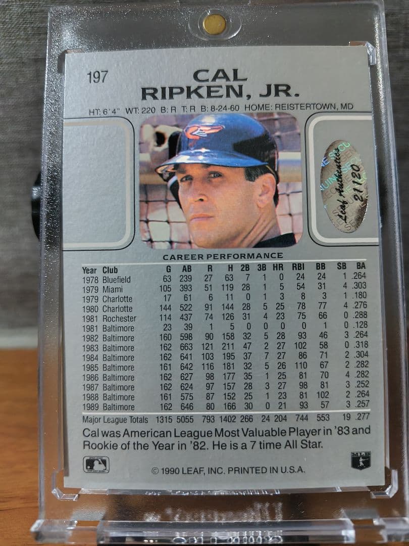 カル・リプケンJr 直筆サインカード ジャージナンバーシリアル - メルカリ