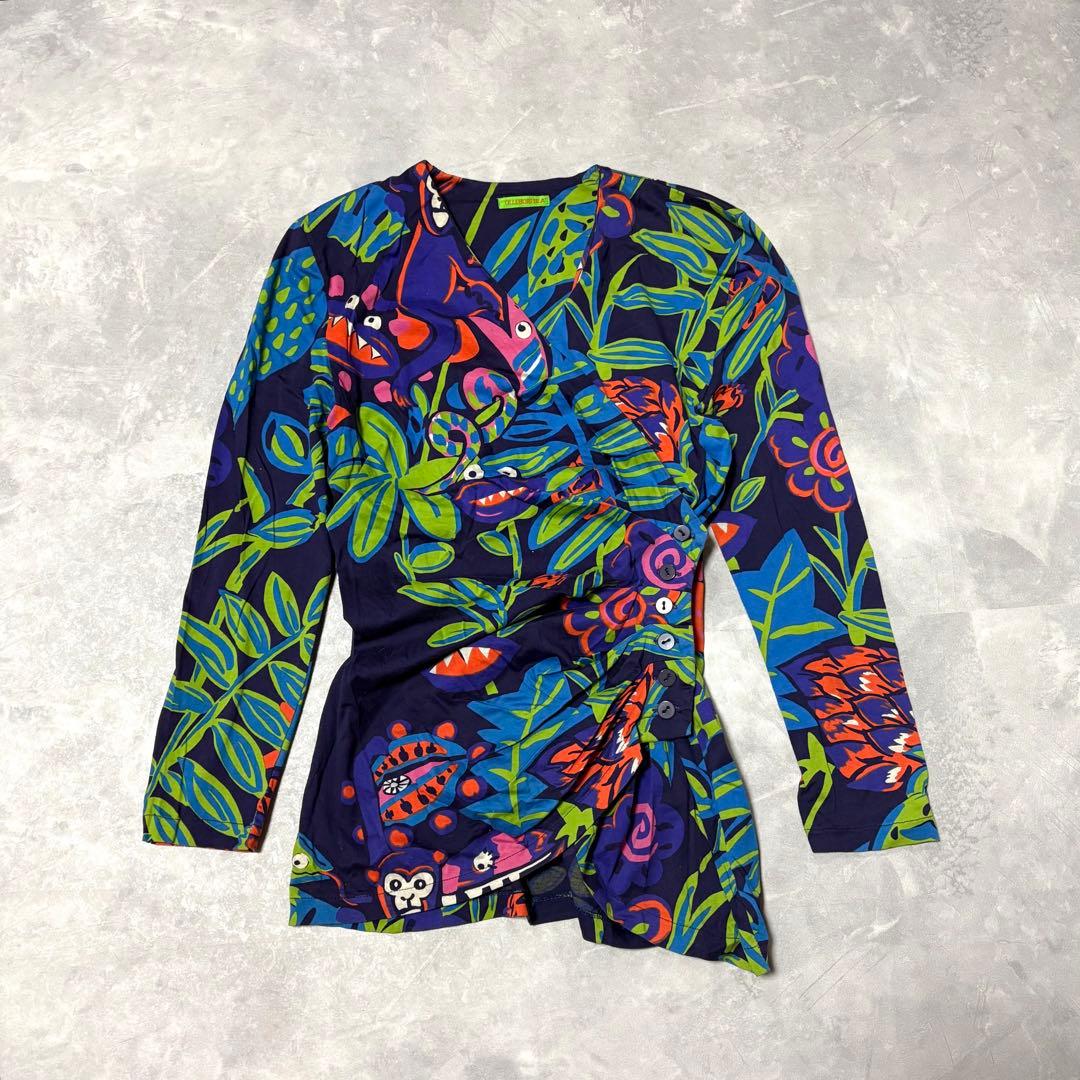 アルベロベロ 総柄 長袖 前開き カシュクール 個性派 羽織りシャツ