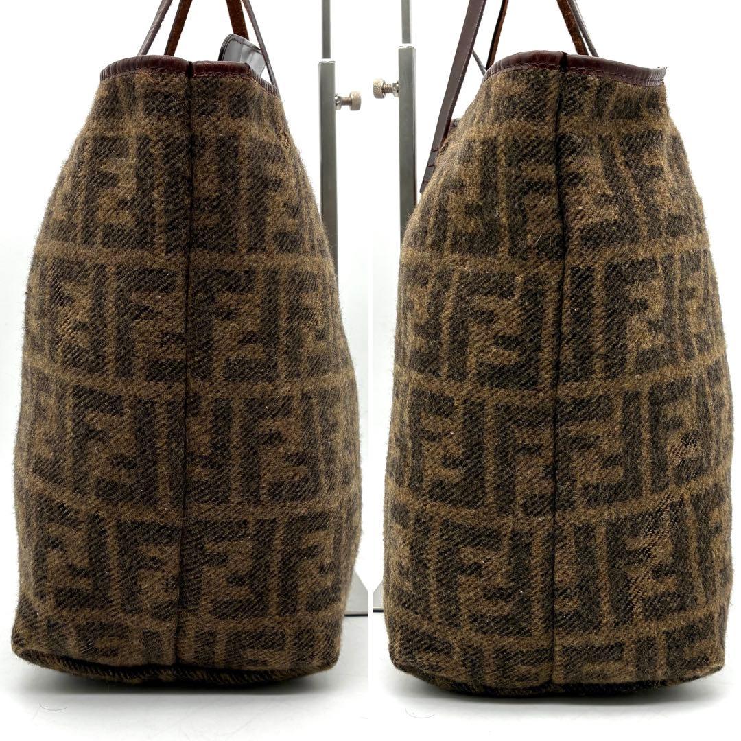 激レア・正規品 フェンディ カシミヤ トートバッグ ズッカ FF ポーチ付