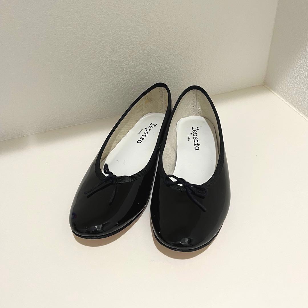 Reppet バレエシューズ ブラック マノン レペット MANON(マノン) レザーバレエシューズ ブラック サイズ39
