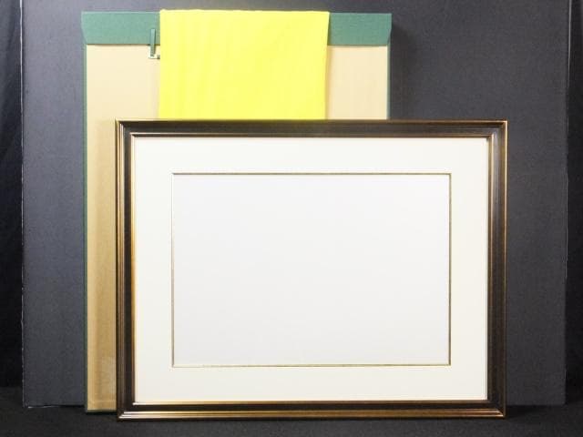 モールディング 　大全紙　水彩/版画用額縁『布張りタトウ箱　黄袋付』0109L 額用・立体用の布タトウ箱、ダンボール箱、黄袋の在庫販売しております