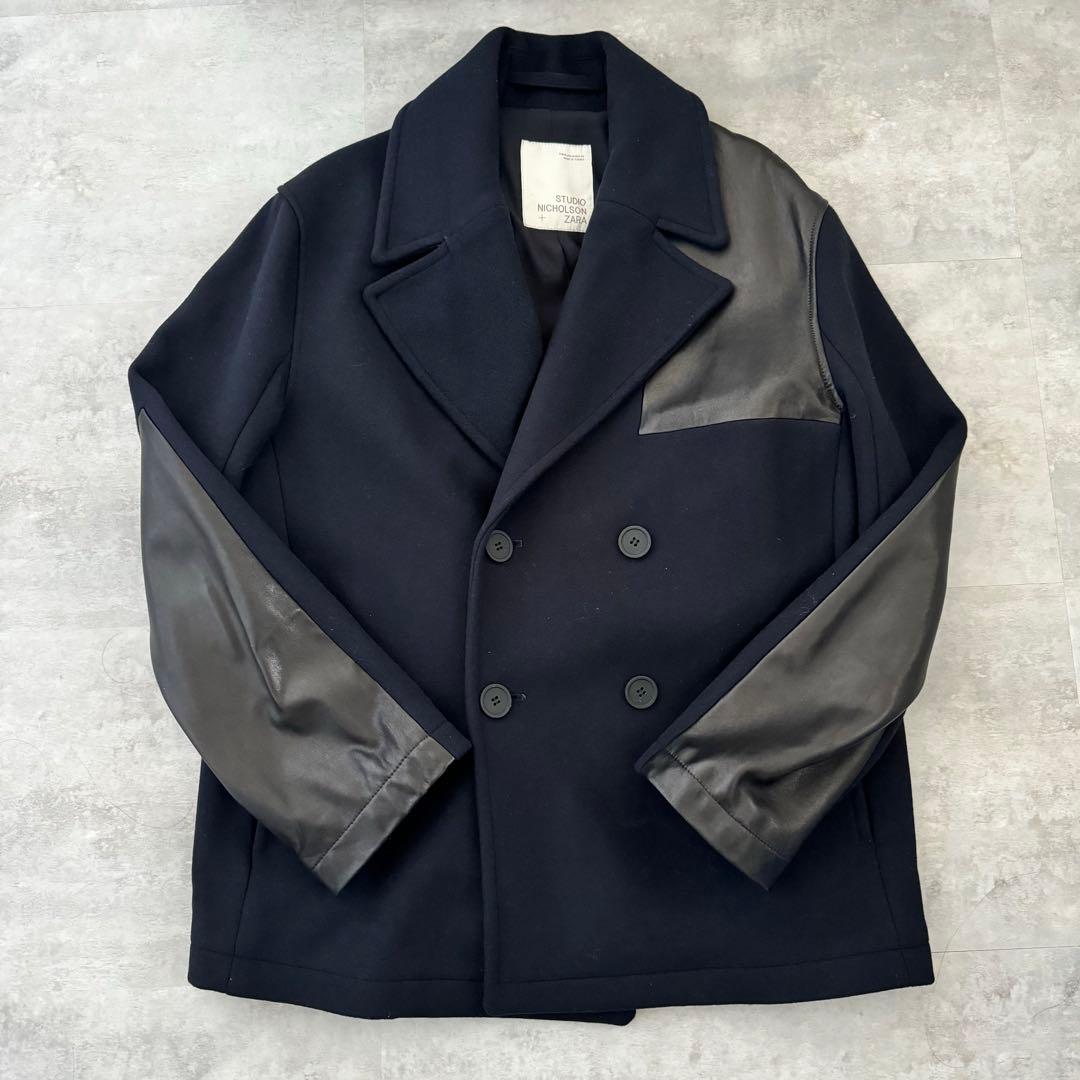 ZARA スタジオニコルソン ピーコートレザーパッチ H104792285