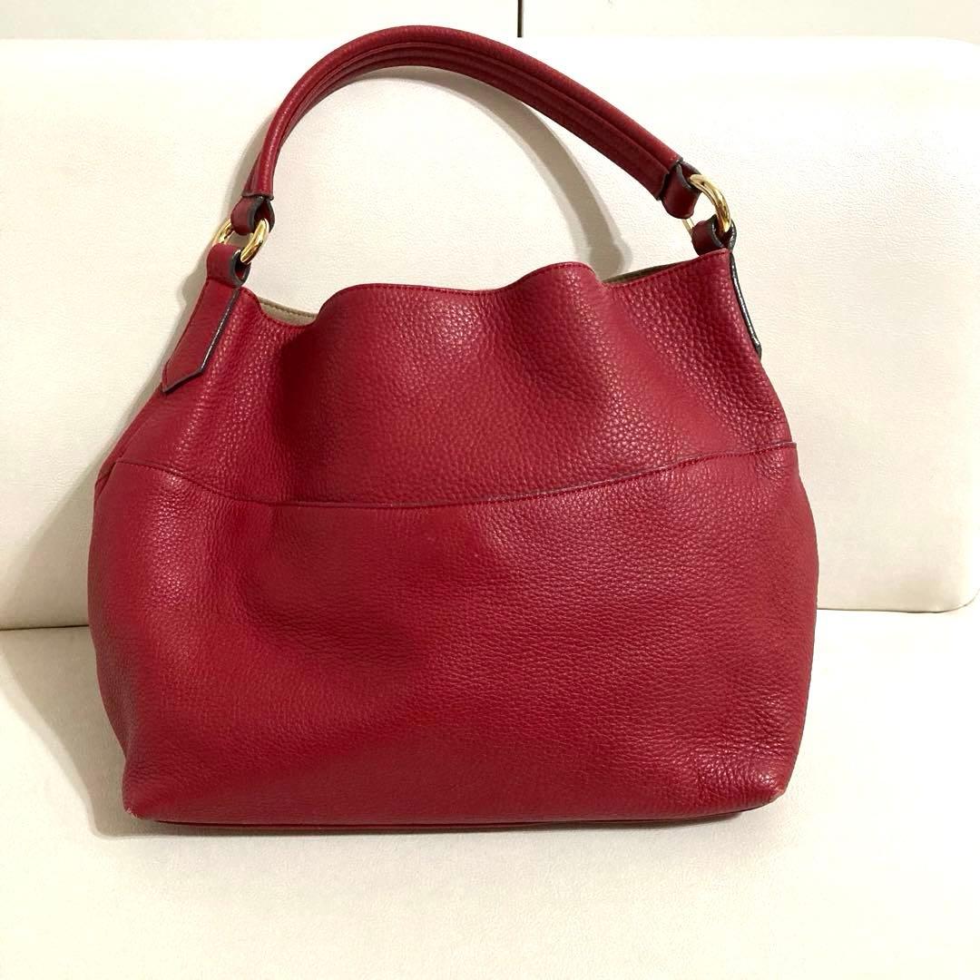 ロベルタディカメリーノ ショルダーバッグ レーネ レッド ロゴ トート