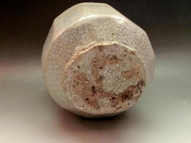 花瓶□李朝白磁貫入面取瓶 金継ぎ直し 花器 古玩 唐物 中国 時代物