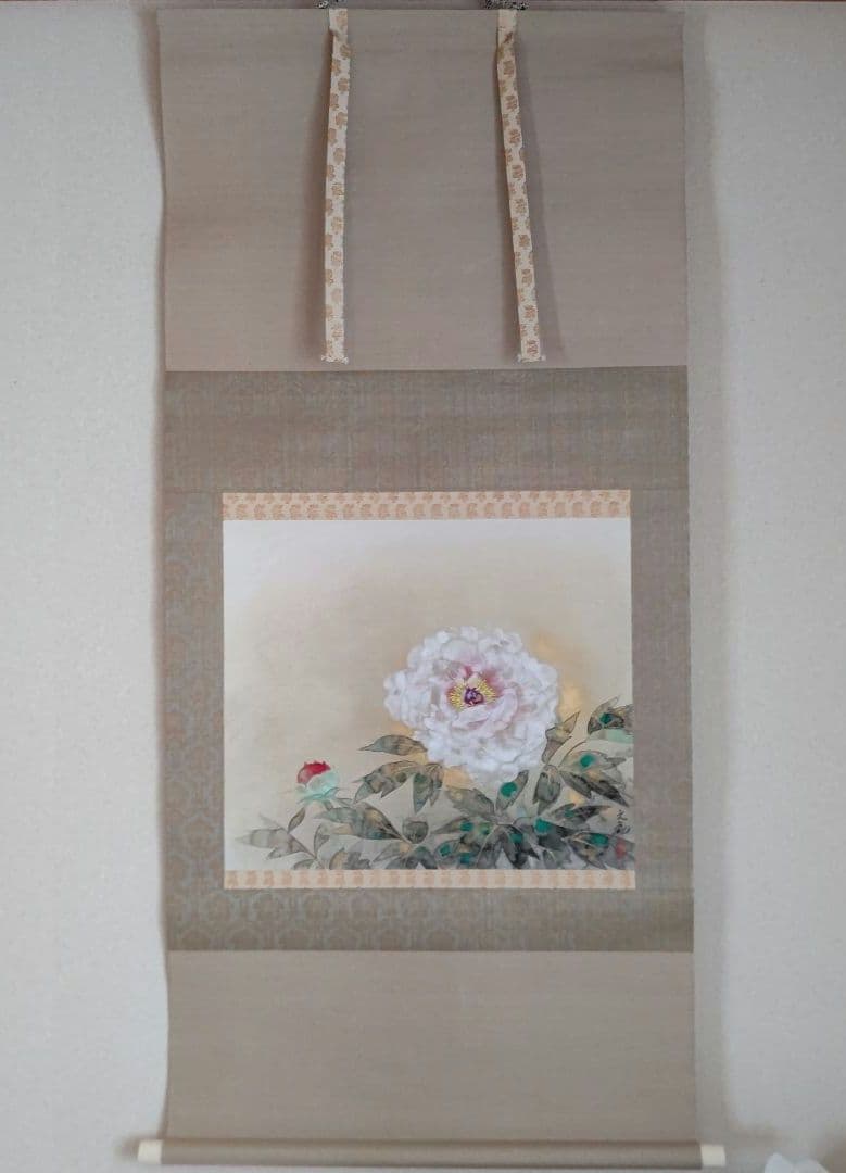 掛軸 『牡丹 』 常岡文亀 - メルカリ