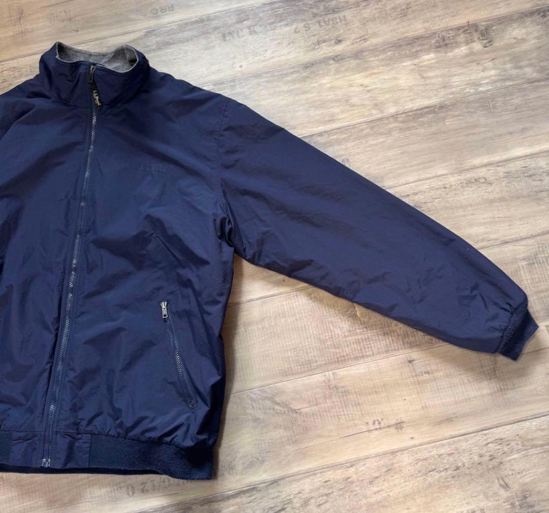 L.L.Bean エルエルビーンウォームアップジャケットネイビーフリース古着XL