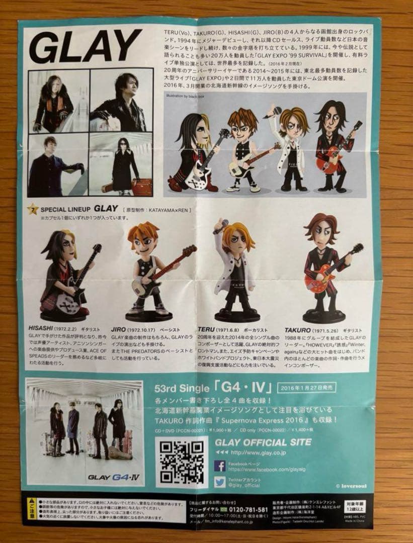 GLAY 北海道フィギュアみやげ 海洋堂 ガチャガチャ ケンエレファント