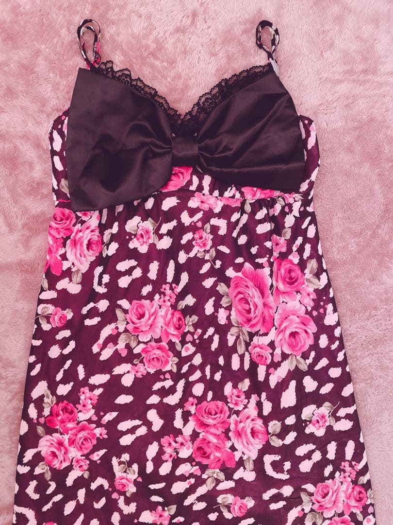 美品希少 マーズ MARS ヒョウ薔薇柄キャミソール 平成ギャル Y2K