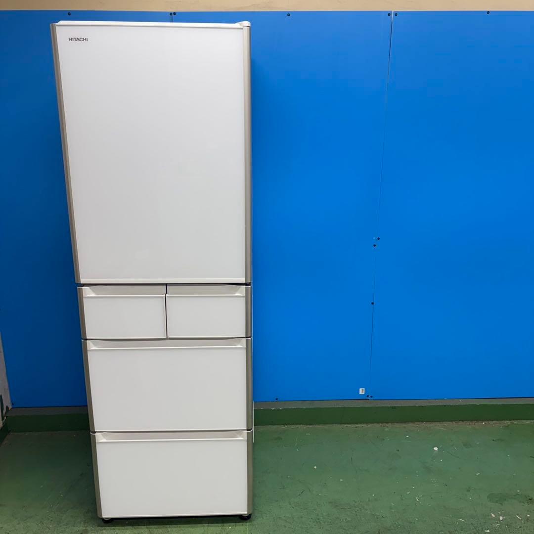 825 大型冷蔵庫 ガラストップ 400L強 自動製氷機付 保証付 右開き 格安