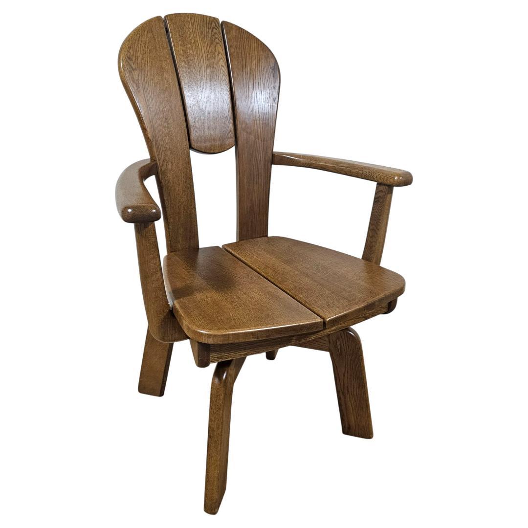 浜本工芸 回転アームチェア③ ダイニングチェア 板座 木製 国産家具