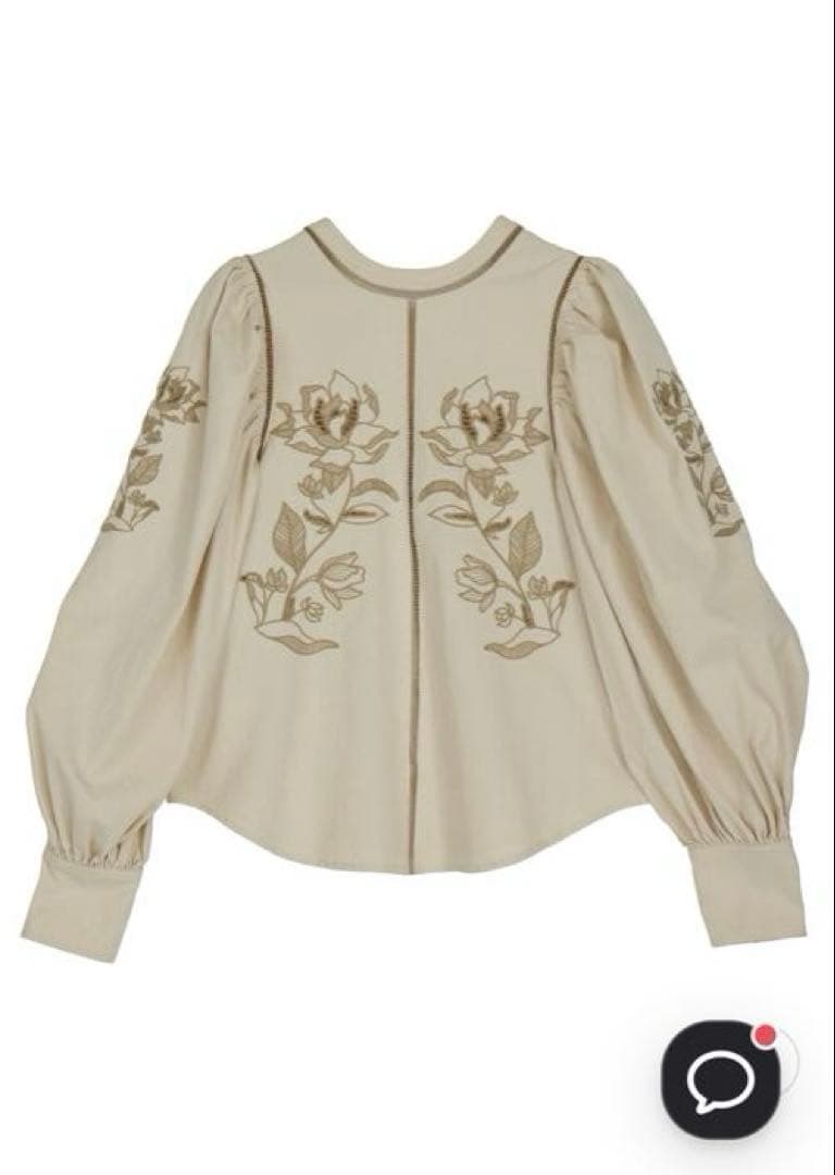 amerivintage PUFF EMBROIDARY LACE BLOUSE - トップスヴィンテージ