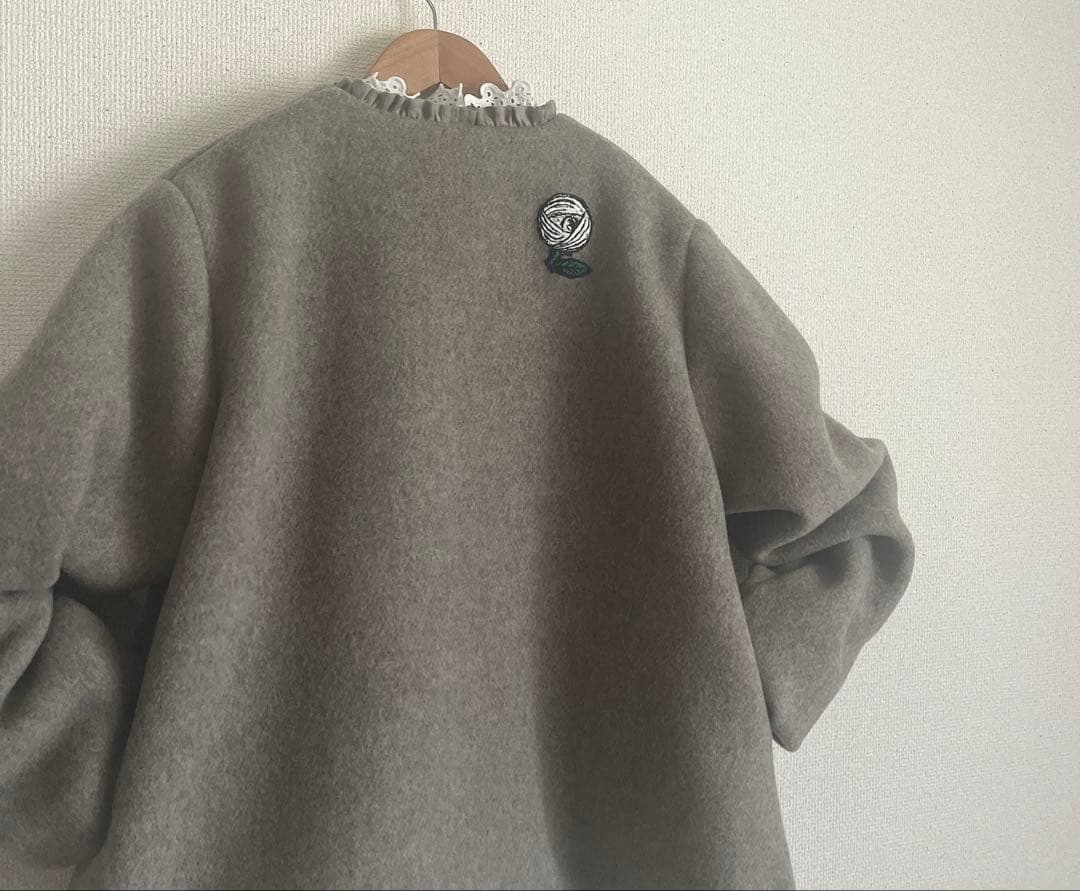 ミナペルホネン rosy モカ ウール ジャケット コート 総裏