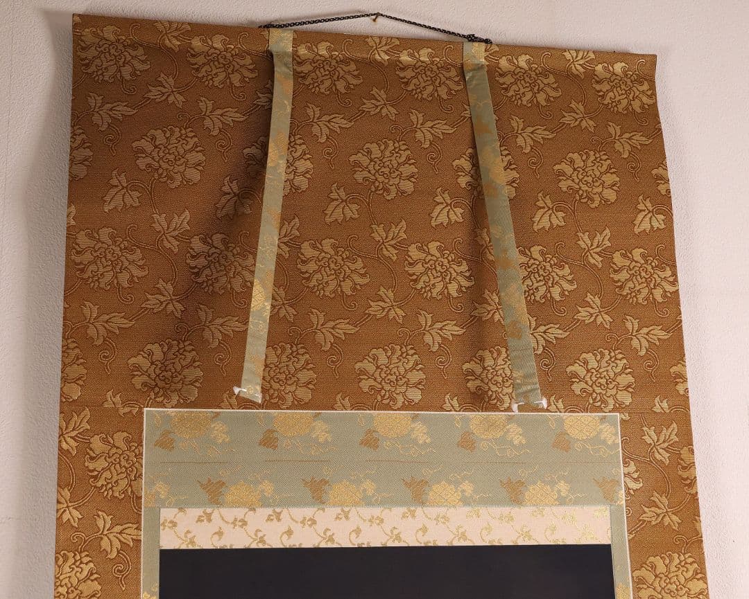 真作】仏画 大峰 竹内白雅筆 紺地金泥 如意輪観音図 絹本 掛軸 MA634