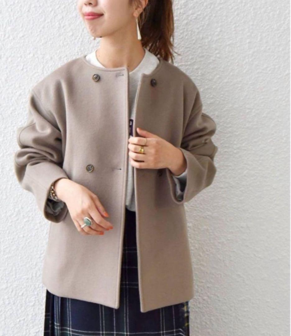 SHIPS any: ノンミュールジングウール ノーカラー ショート コート SHIPS any（シップス エニィ）の「SHIPS any: ノンミュールジング