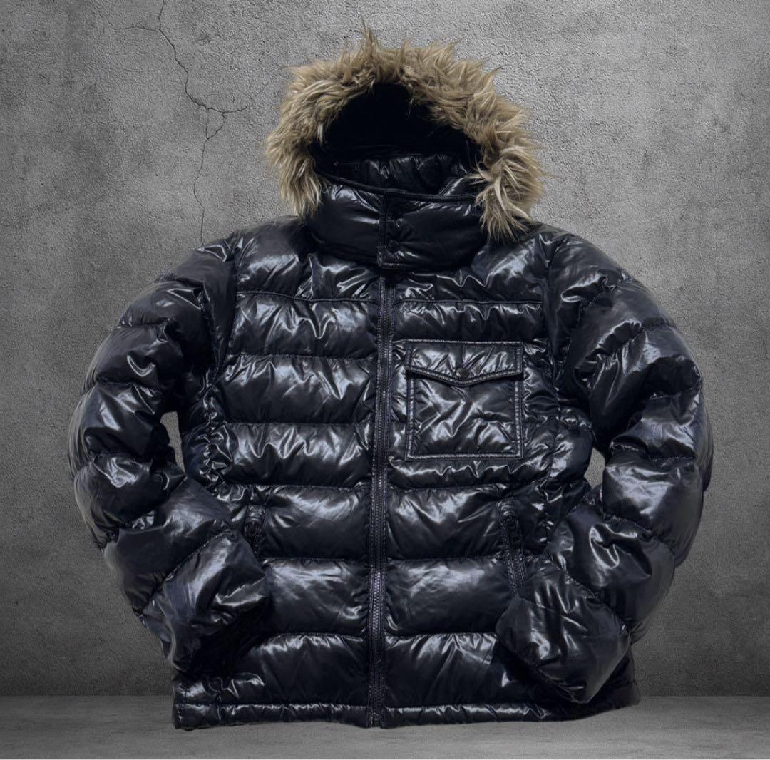 光沢ダウン y2k ファー付き 短丈 着画あり y2k 平成ギャル ギャル男 ファーダウンジャケット ダウンジャケット