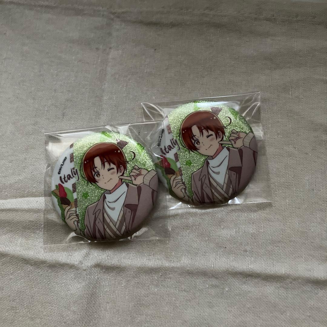 ヘタリア イタリア 食べ歩き缶バッジ2個セット - メルカリ