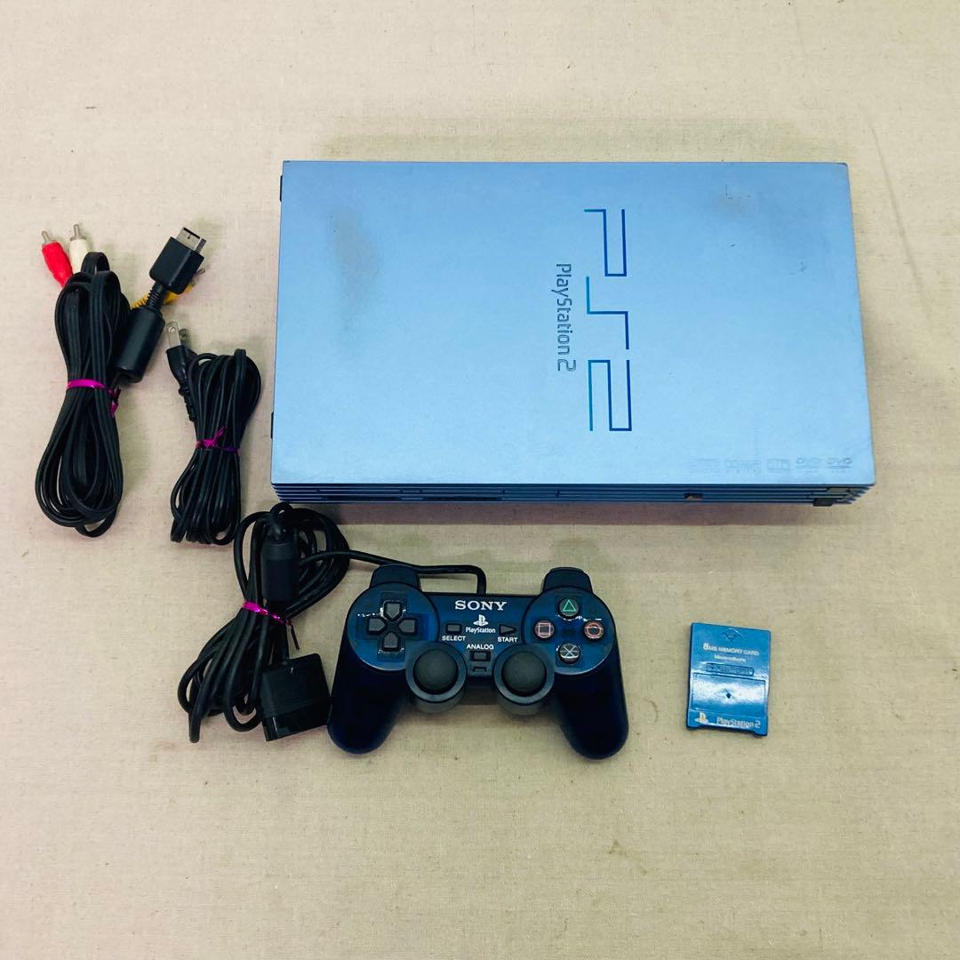 SONY プレイステーション2 本体 SCPH-39000 アクアブルー - メルカリ