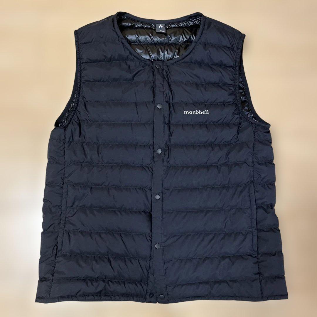 新品☆モンベル☆ スペリオダウン ラウンドネックベスト 黒 M 送料込み 美品】モンベル スペリオダウン ラウンドネックベスト ブラック M