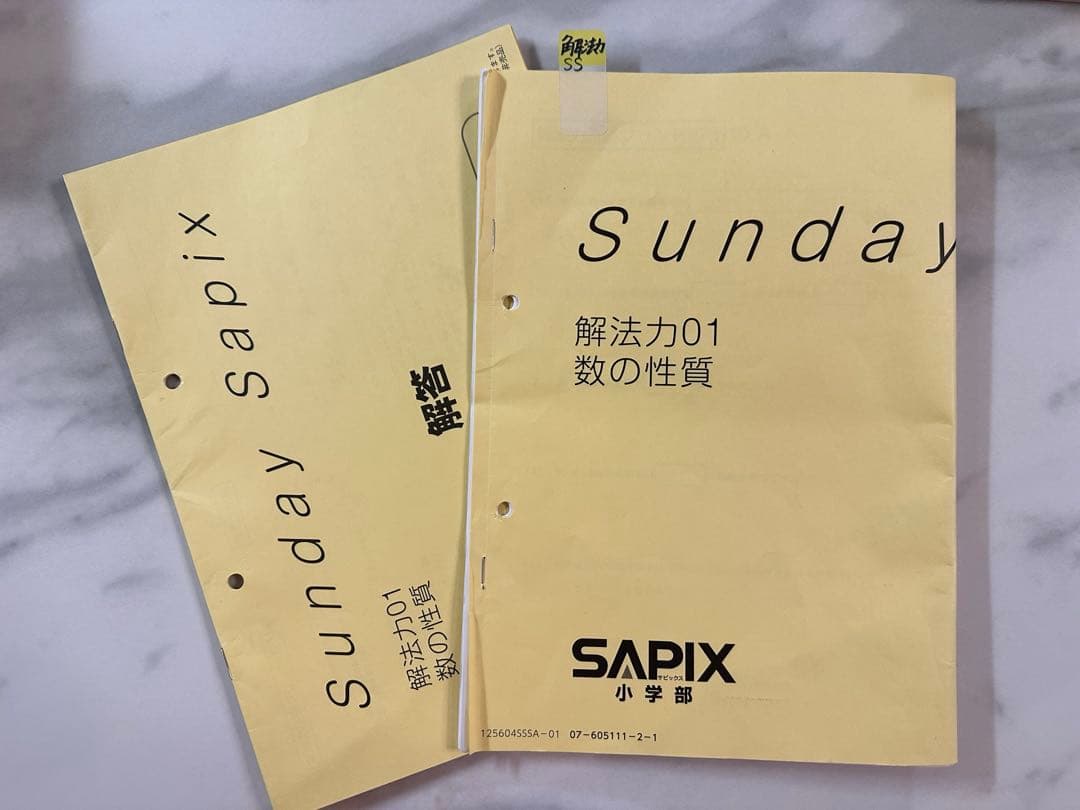 Sunday Sapix 単科講座 算数解法力セット01-12 解法力復習テスト