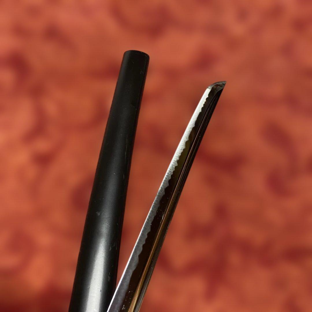 高級居合刀 黒柄 蓮根輪切透し丸鍔 黒呂鞘 - メルカリ