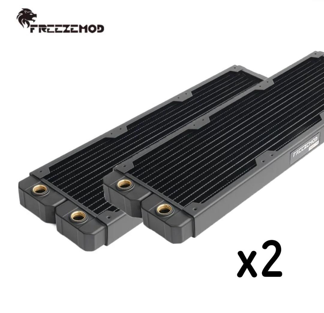 新品/FREEZEMOD/銅ラジエーター/2個セット Amazon.co.jp: Dracaena.io 厚さ360mm - 64mm/2.51インチ