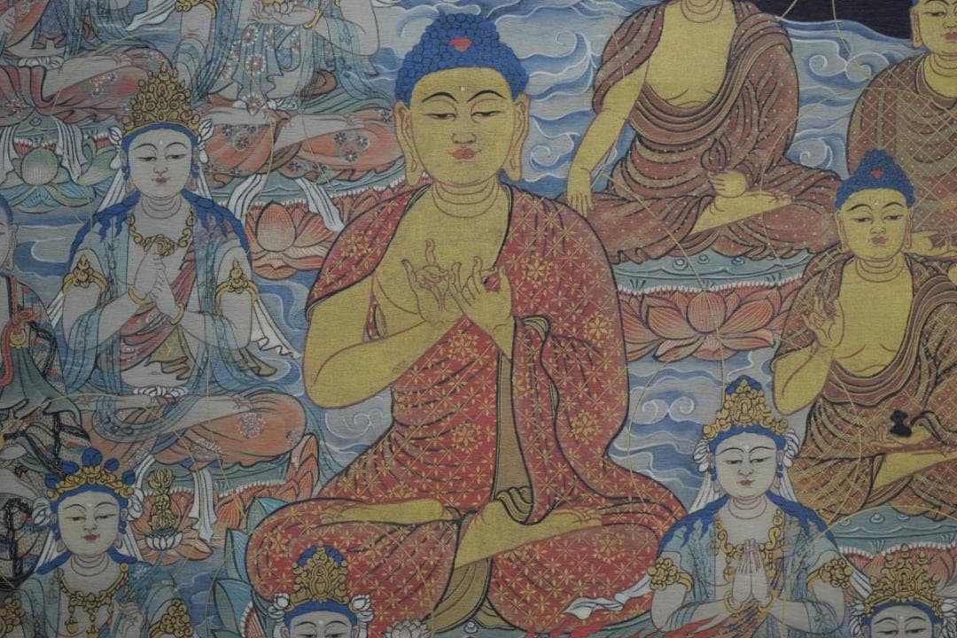 複製/十三佛図/来迎図/工芸/布袋屋掛軸HD-763 仏壇屋 滝田商店 コンパクト 十三仏掛軸 スタンド型 木製額表装（十三