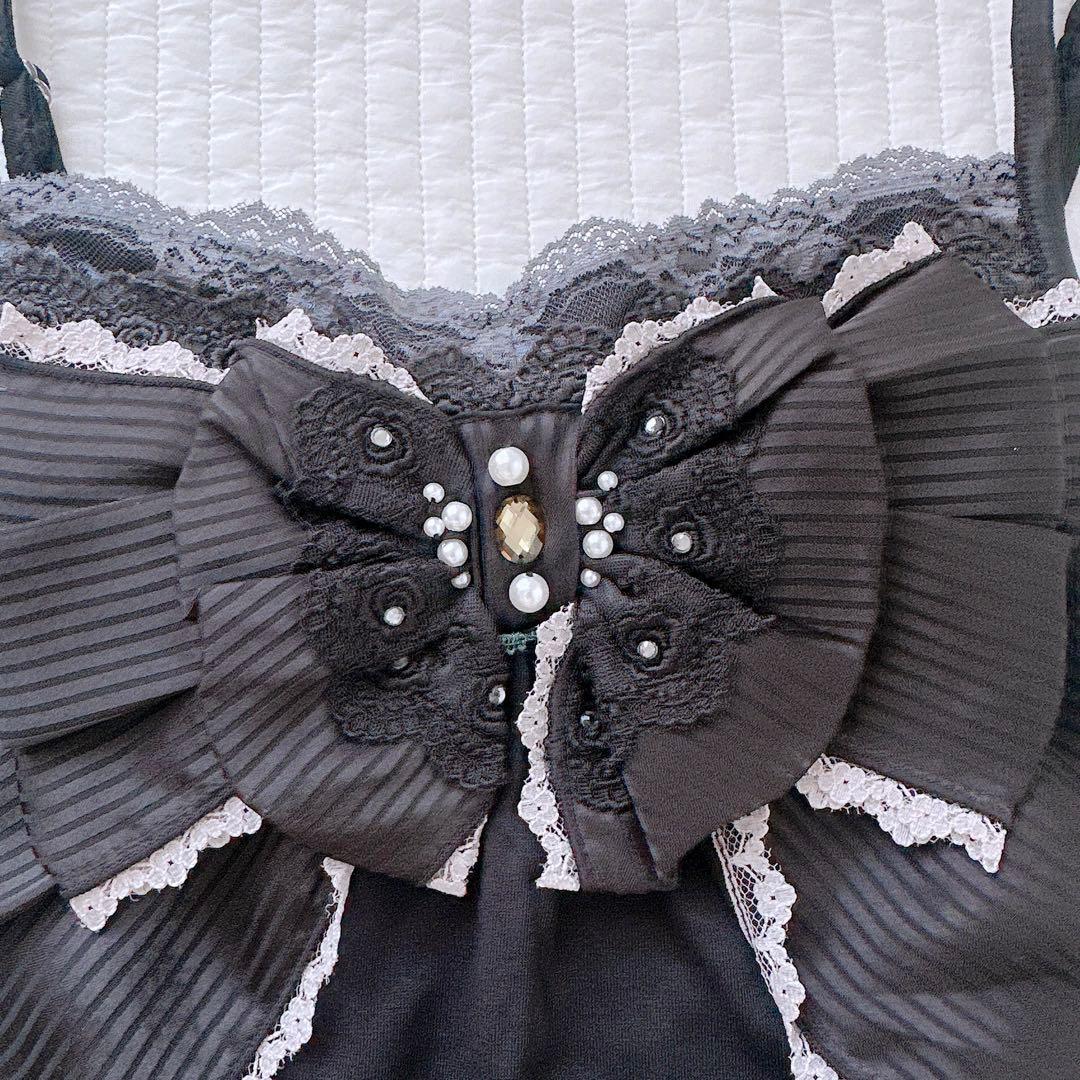 美品✨axes femme ビッグリボン キャミソール ダークコア 姫カジ 平成