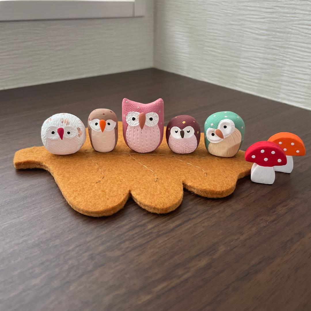 No.70 フクロウ ハンドメイド ミニチュア きのこ - メルカリ