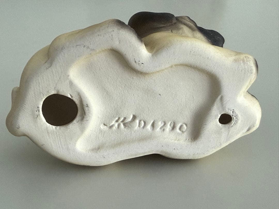 イタリア ドマン製】パグ フィギュリン 親子4体セット 陶器 置物Demain