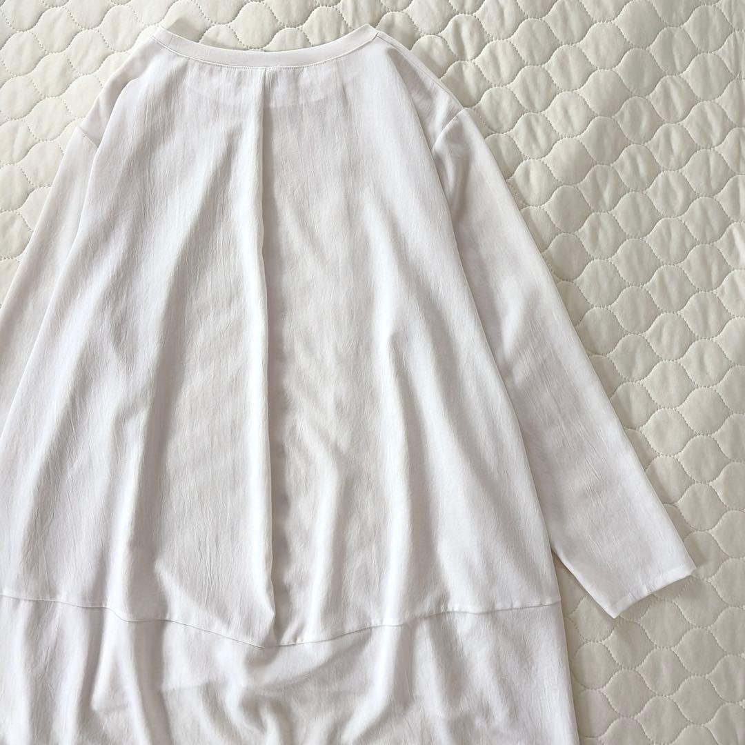 美品】BEARDSLEY 後ろドレープTブラウス Fサイズ アイボリー - メルカリ