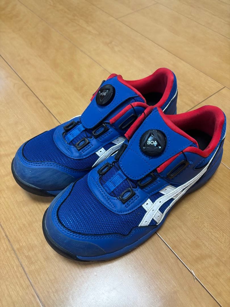 ASICS BOA 安全靴 青/赤　アシックス　ウィンジョブ 23.5cm