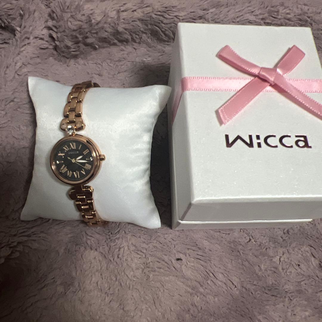 即購入可　wicca 腕時計　ソーラー wicca（ウィッカ） 替えバンド付き シチズン 限定モデル レディース