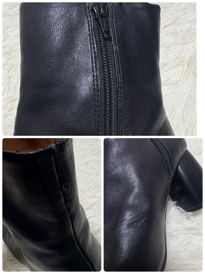 todayful Square Short Boots 37 ブーツ 黒 レザー - メルカリ