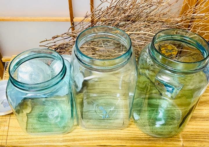 青鬼様専用 レトロ 飴屋瓶 アルミ蓋付 ガラス瓶 気泡ビン アンティーク