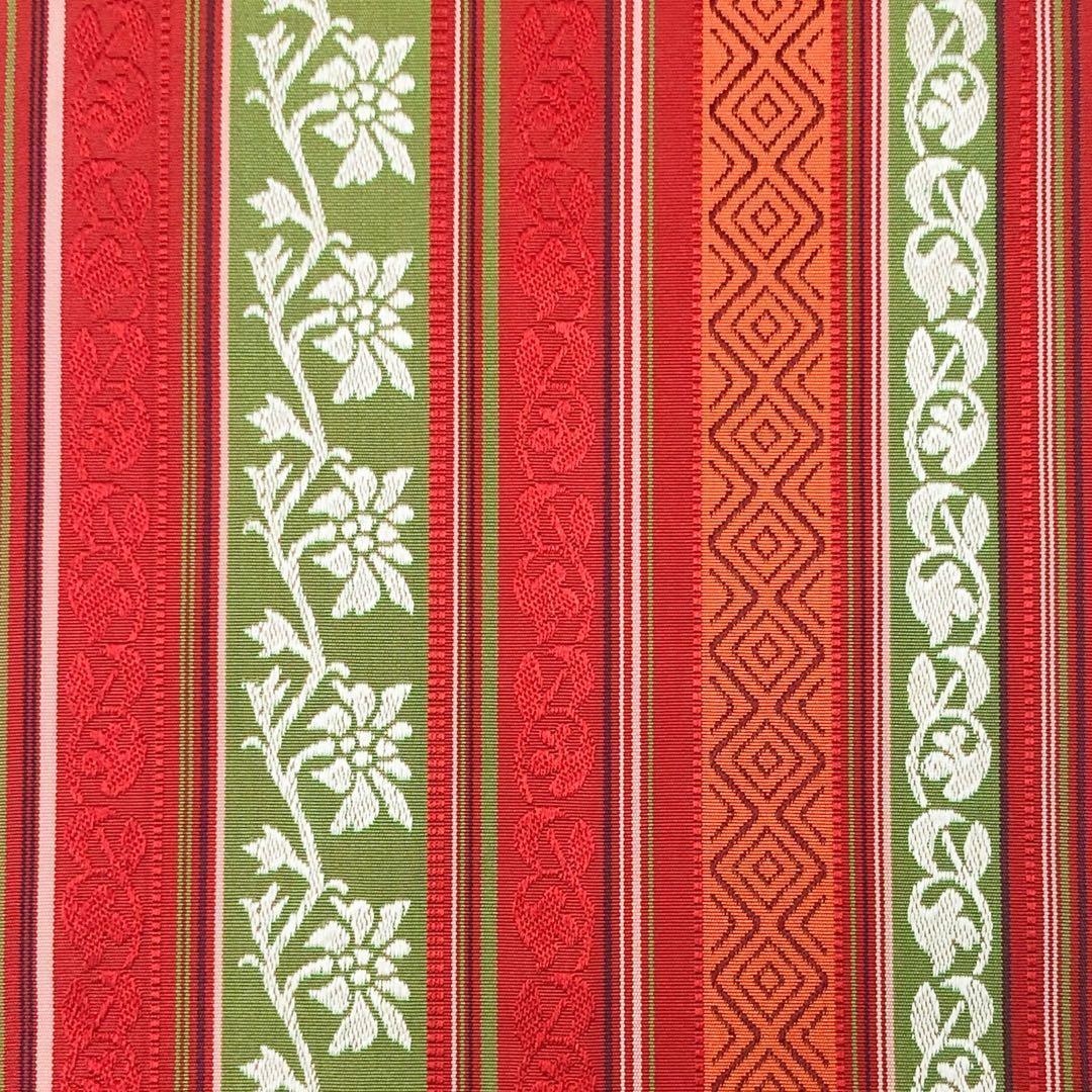 半幅帯 本場筑前博多織 証紙付 縦縞 花唐草模様 赤色 D-2038 - メルカリ