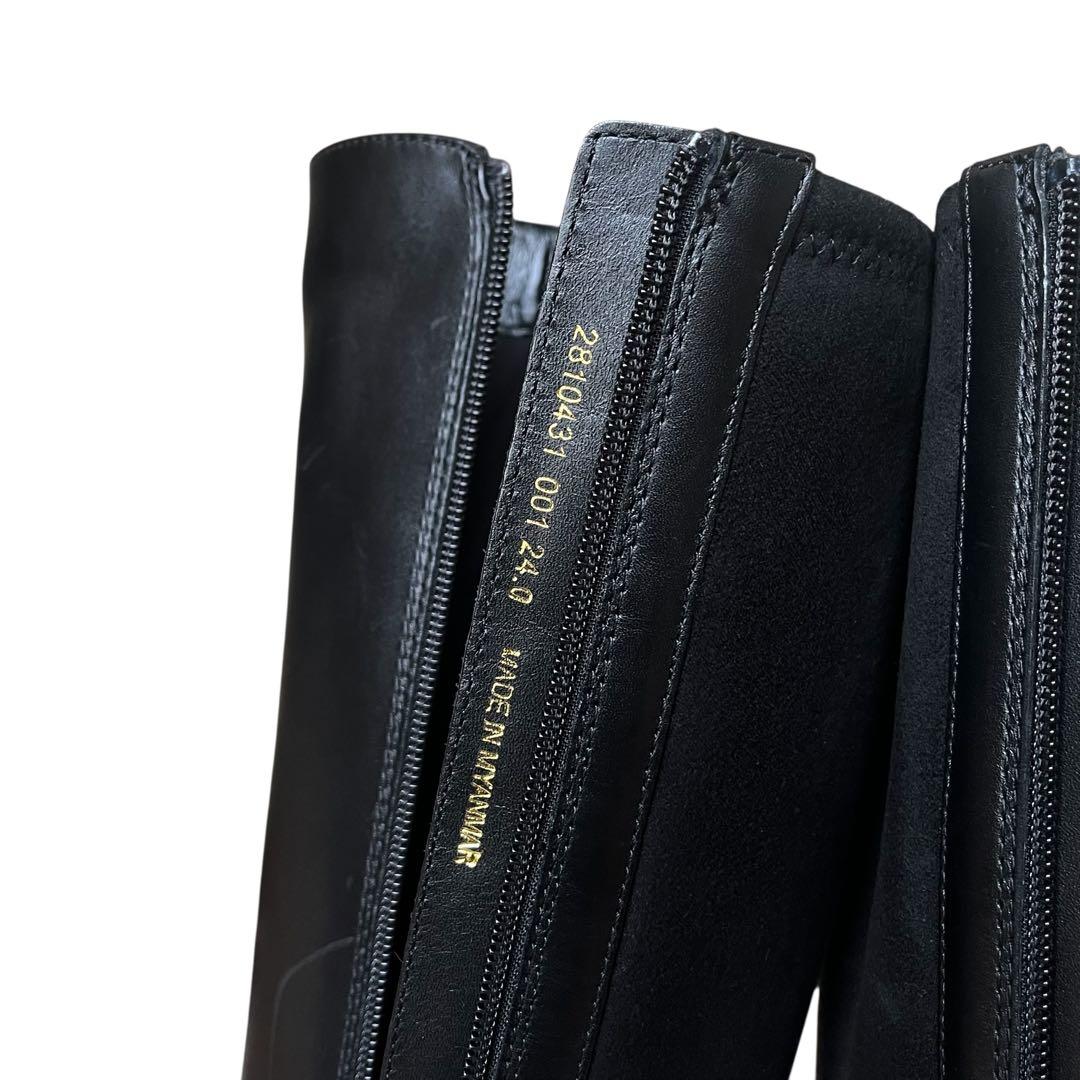 極美品 あしながおじさん 24 レザー ホースビット サイドジップ ロング